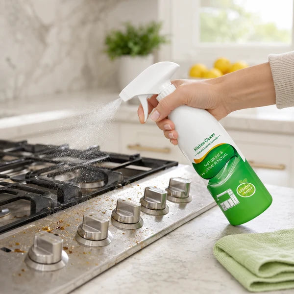 Natural Enzyme Kitchen Cleaner Spray – Fast Grease & Grime Remover